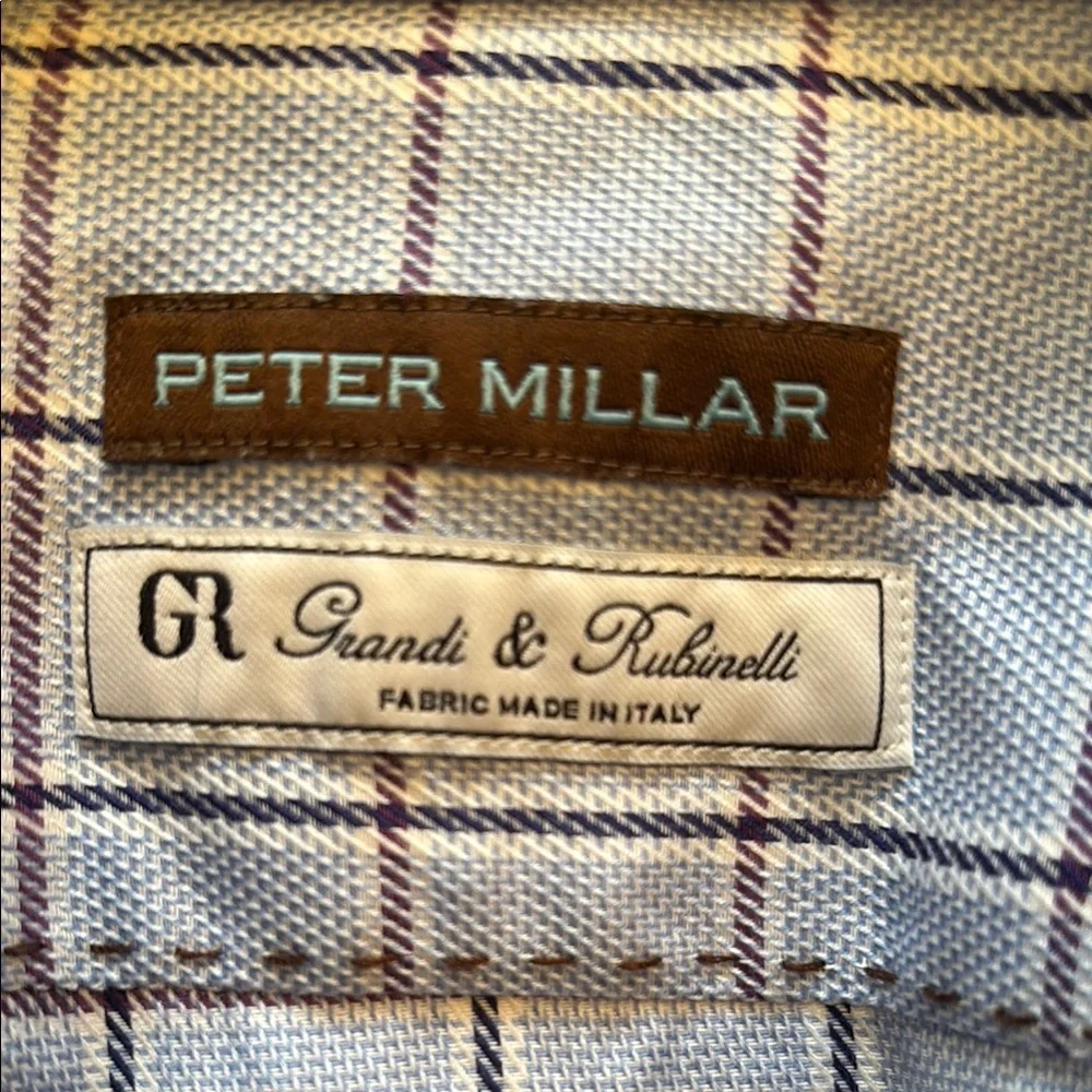 Peter Millar Blue Casual Button Down Shirt medium - Picture 2 of 8